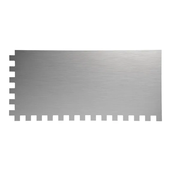Гладилка стальная, 280 x 130 мм, зеркальная полировка, пластмастмассовая ручка, зуб 10 x 10 мм Matrix