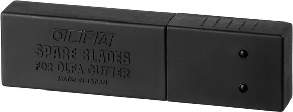 OLFA 9 мм, 50 шт, в пластиковом кейсе + блистер, черные сегментированные лезвия, особо острые, EXCEL BLACK (OL-ABB-50B)
