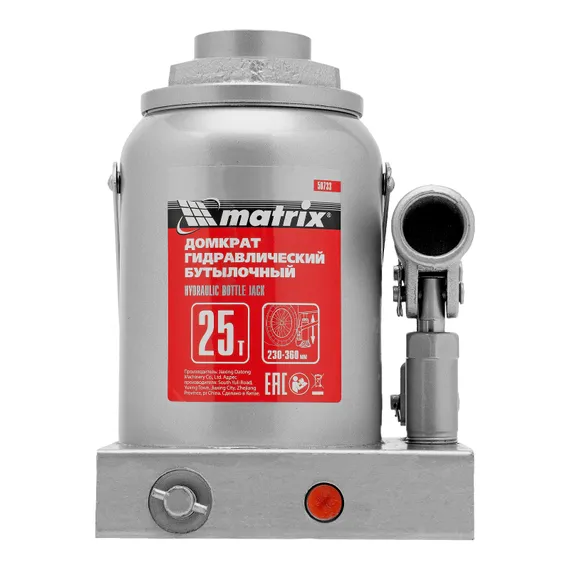 Домкрат гидравлический бутылочный, 25 т, высота подъема 230-360 мм Matrix