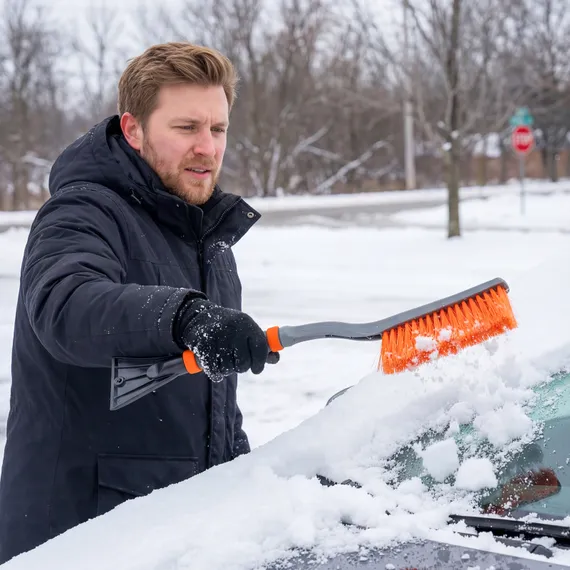 Щетка-сметка для снега со скребком 580 мм Stels