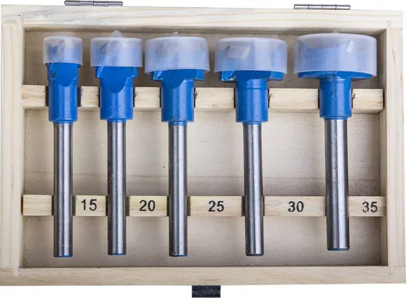 ЗУБР 5 шт: 15-20-25-30-35 мм, твердосплавные резцы, набор композитных сверл форстнера (29945-H5)
