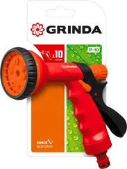 GRINDA P-10, 10 режимов, курок сзади, пластиковый, поливочный пистолет (8-427373)