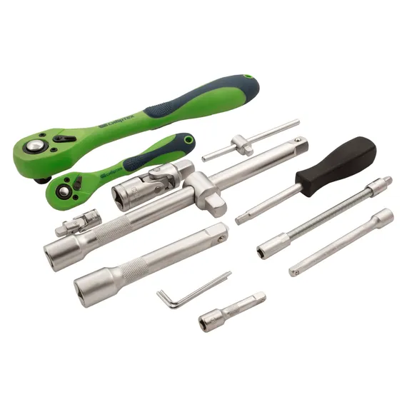 Набор инструментов 94 предмета, CrV, 1/2", 1/4" Сибртех