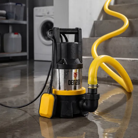 Дренажный насос DP1400X, 1400 Вт, подъем 11 м, 25000 л/ч Denzel