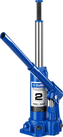 ЗУБР 2 т, 180 - 347 мм, бутылочный гидравлический домкрат, Профессионал (43060-2)