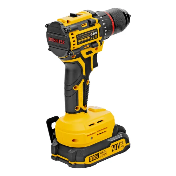 Дрель-шуруповерт аккумуляторная бесщет. CDH-BL-20, Li-Ion, 20 В// Denzel