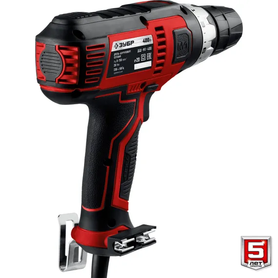 ЗУБР 400 Вт, 28 Н·м, сетевая дрель-шуруповерт (ДШ-М1-400)