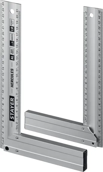 STAYER 250 мм, жесткий столярный угольник, Professional (3432-25)