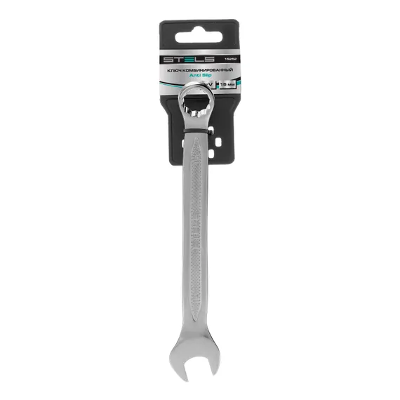 Ключ комбинированный, 15 мм, CrV, антислип Stels
