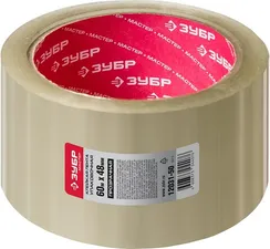 ЗУБР 48 мм, 60 м, 50 мкм, прозрачная, упаковочная клейкая лента (12031-50)