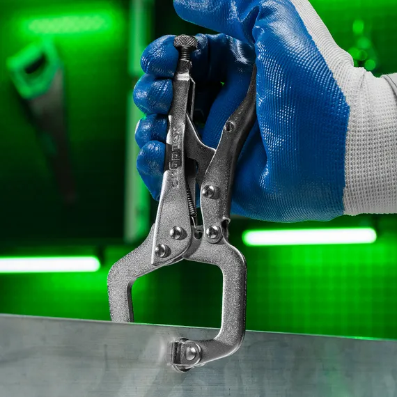 Зажим ручной, увеличенный захват, подвижные губки, 170 мм Сибртех