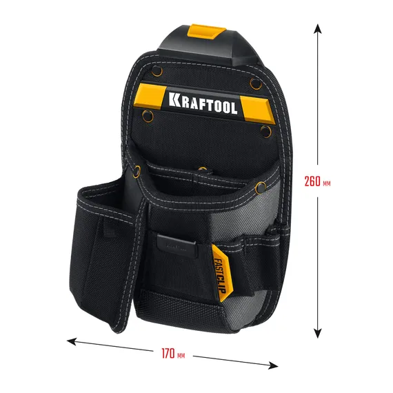 KRAFTOOL KP-8 поясная сумка с быстросъёмным креплением FastClip, 170 х 260 мм (38776)