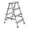 Стремянка двусторонняя 4 ступени, алюминиевая, Сибртех