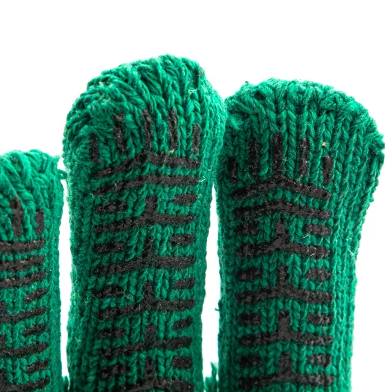 Перчатки трикотажные усиленные, гелевое ПВХ-покрытие, 7 класс, зеленые Сибртех