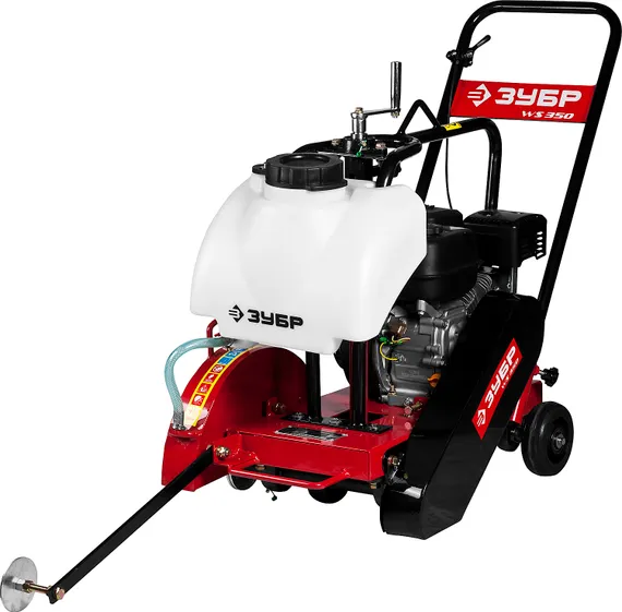 ЗУБР диск 350 мм, 115 мм макс. рез, бензиновый швонарезчик (резчик швов), Профессионал (ЗШБ-350)