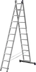 СИБИН 11 ступеней, со стабилизатором, алюминиевая, двухсекционная лестница (38823-11)