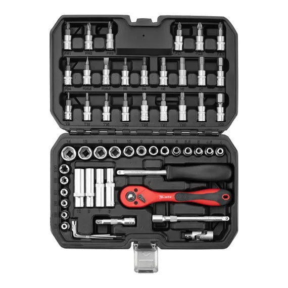 Набор инструментов 56 предметов, CrV, 1/4" MTX