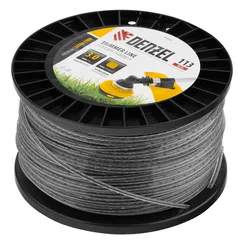 Леска для триммера двухкомпонентная зубчатый квадрат, 3,0мм х 113м, на DIN кат. EXTRA CORD Denzel