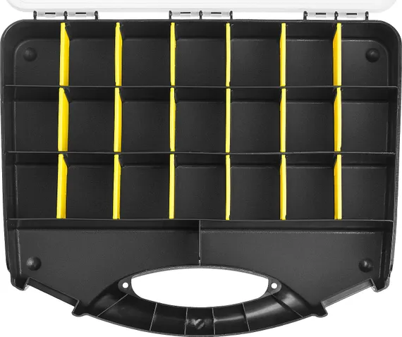 STAYER SPACE-15, 380 х 310 х 70 мм, (15″), пластиковый органайзер с 21 ячейкой (38038-15)