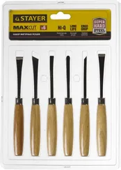 STAYER MaxCut 6 предм, набор фигурных стамесок-резцов по дереву (1832-H6)