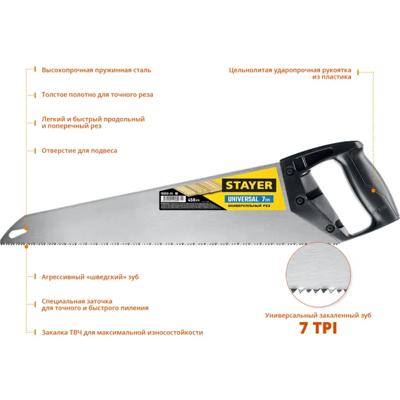 STAYER Universal, 450 мм, универсальная ножовка (15050-45)