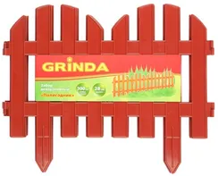 GRINDA Палисадник, 28 х 300 см, терракот, 7 секций, декоративный забор (422205-T)