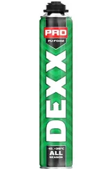 DEXX PRO, 750 мл, пистолетная, всесезонная, выход до 30 л, монтажная пена (41126)
