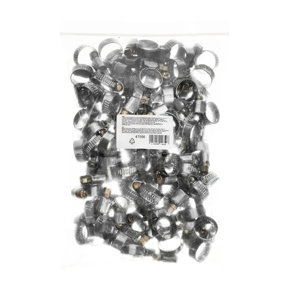 Хомуты металлические, Стандартное болтовое крепление 10-16 мм, 100 штук в упаковке, ширина 9 мм Сибртех