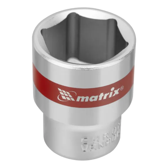 Набор торцевых головок 1/2", 6 гранные, CrV, 10-22мм, 10 штук Matrix