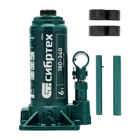 Домкрат гидравлический бутылочный, 6 т, 180-340 мм Сибртех