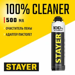STAYER 100% Cleaner, 500 мл, очиститель монтажной пены, Professional (41139)