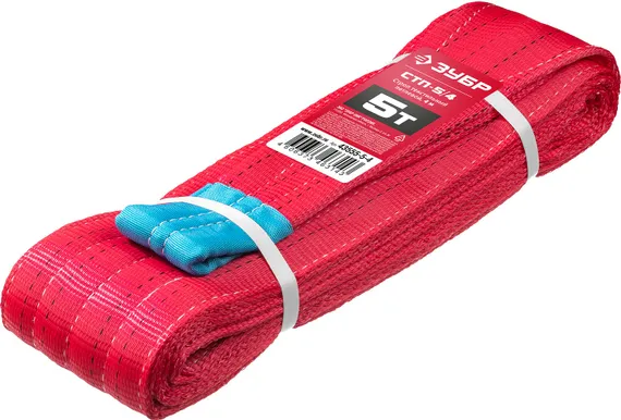 ЗУБР СТП-5/4, красный, г/п 5 т, длина 4 м, текстильный петлевой строп (43555-5-4)