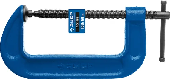 ЗУБР ПСС-150, 150 мм, чугунная струбцина тип С (G-образная), Профессионал (32245-150)