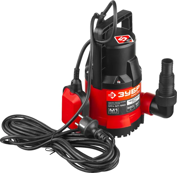 Дренажный насос с минимальным уровнем откачки ЗУБР 550 Вт (НПЧ-М1-550)