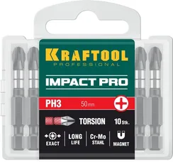 KRAFTOOL Impact PH 3, 50 мм, 10 шт, Ударные биты (26191-3-50-S10)