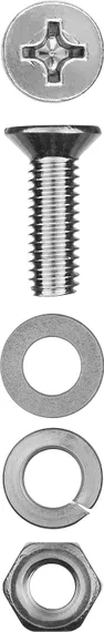 ЗУБР DIN 965, M4 х 20 мм, цинк, 25 шт, винт с гайкой и шайбами (303456-04-020)