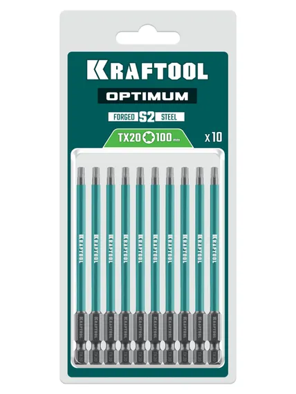 KRAFTOOL OPTIMUM TX 20, 100 мм, 10 шт, биты (26126-20-100-S10)