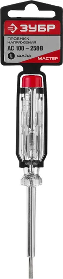 ЗУБР 100 - 250 В, 140 мм, электрический пробник (25725)