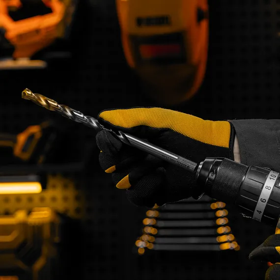 Сверло спиральное по металлу 11 х 195 мм, Р6М5, Golden Tip, удлиненное Denzel