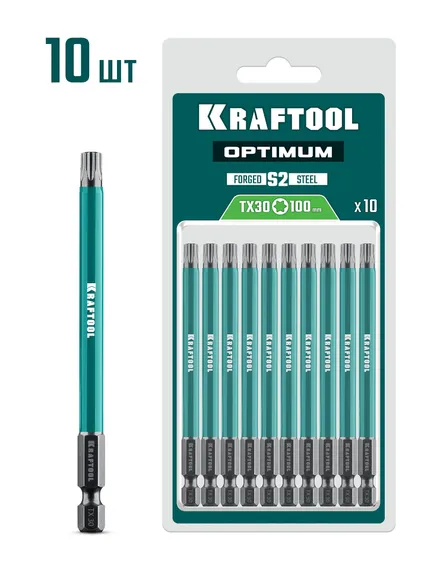 KRAFTOOL OPTIMUM TX 30, 100 мм, 10 шт, биты (26126-30-100-S10)