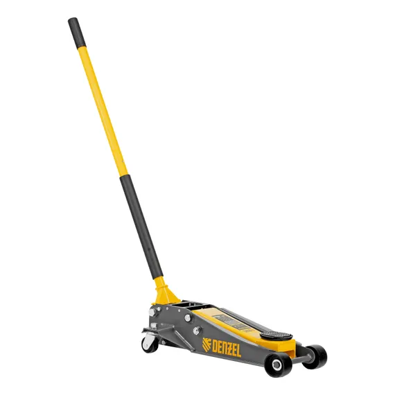 Домкрат гидравлический подкатной, 3 т, 125-470 мм, быстрый подъем, проф. Denzel