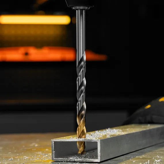 Сверло спиральное по металлу 11 х 195 мм, Р6М5, Golden Tip, удлиненное Denzel