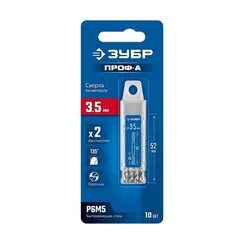 ЗУБР Проф-А 3.5х52мм, сверло двухстороннее по металлу, сталь Р6М5, класс А, 10шт, Профессионал (29627-3.5-10)