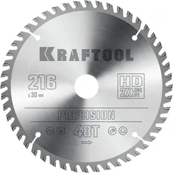 KRAFTOOL Precision, 216 х 30 мм, 48Т, пильный диск по дереву (36952-216-30)