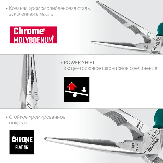 KRAFTOOL 4 предм., набор губцевого инструмента (22012)