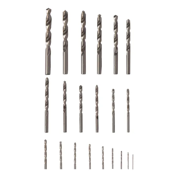 Набор сверл по металлу, 1-10 мм, (через 0.5 мм +3.2 и 4.8 мм) HSS 21 шт, металлический бокс, цилиндрический хвостовик Сибртех