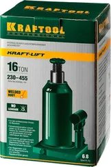 KRAFTOOL KRAFT-LIFT, 16 т, 230 - 460 мм, бутылочный гидравлический домкрат (43462-16)