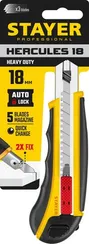 STAYER HERCULES-18, 18 мм, нож с автозаменой и автостопом с доп. фиксатором, Professional (09165)