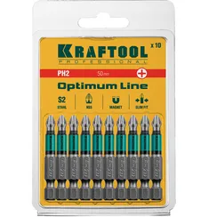 KRAFTOOL Optimum, PH2, 50 мм, 10 шт, биты (26122-2-50-10)