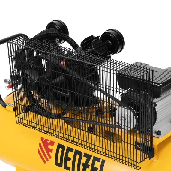 Компрессор воздушный BCV2200/100, ременный привод, 2.2 кВт, 100 литров, 370 л/мин Denzel